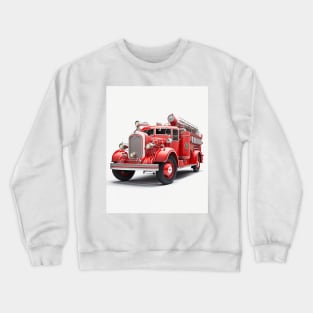 Art Deco Fire Truck Crewneck Sweatshirt
